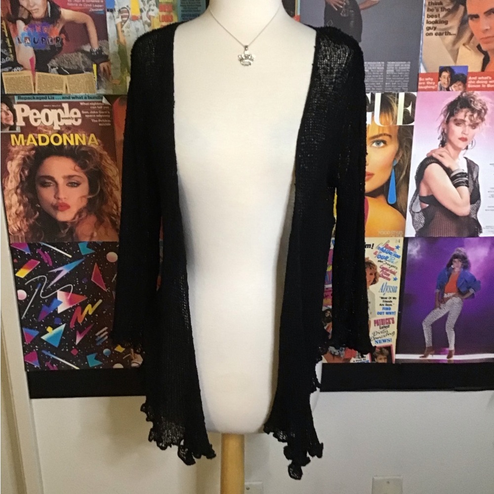 Open-Front Black Women's Lightweight Sweater Cardigan